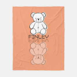 Süßer rosa Teddybär-Reflektions-Doodle mit individ Fleecedecke