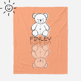 Süßer rosa Teddybär-Reflektions-Doodle mit individ Fleecedecke