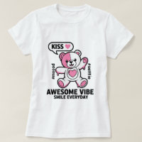 Süßer Rosa Teddybär sagt Kuss – Kawaii Love Bea
