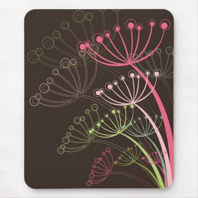 Süßer rosa wunderlicher Löwenzahn-schicke Mousepad (Vorne)