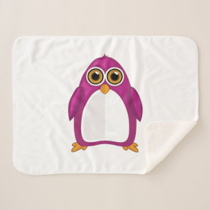 Süßer Rot-Violetter Pinguin – Kawaii Cartoon Pingu Sherpadecke