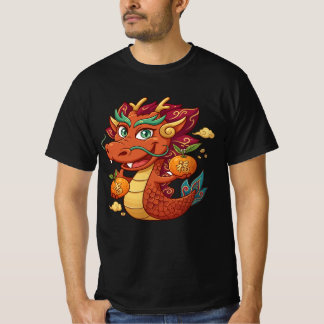 Süßer roter Drache Vektor Clipart | Chinesisches N T-Shirt
