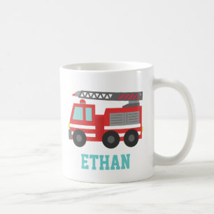 Süßer roter Feuerwehrwagen für kleine Feuerwehrmän Kaffeetasse