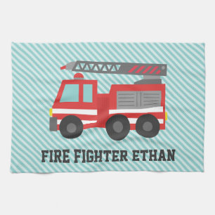 Süßer roter Feuerwehrwagen für kleine Feuerwehrmän Küchentuch