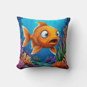 🐟 Süßer roter Fisch Ozean Spaß Dekoration Geschen Kissen