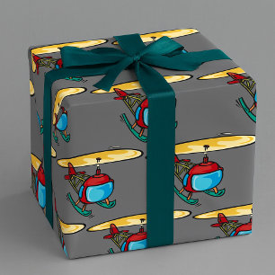 Süßer roter Hubschrauber Lustiges Luftfahrt-Design Geschenkpapier