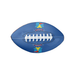 Süßer Roter Kardinal Mit Blauem Geschenk Football