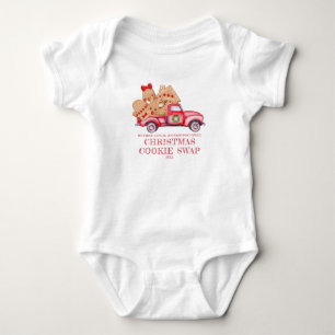 Süßer Roter LKW Weihnachtsplätzchen-Tausch Baby Strampler