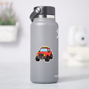 Süßer roter Monstertruck-Aufkleber für Kinder Aufkleber