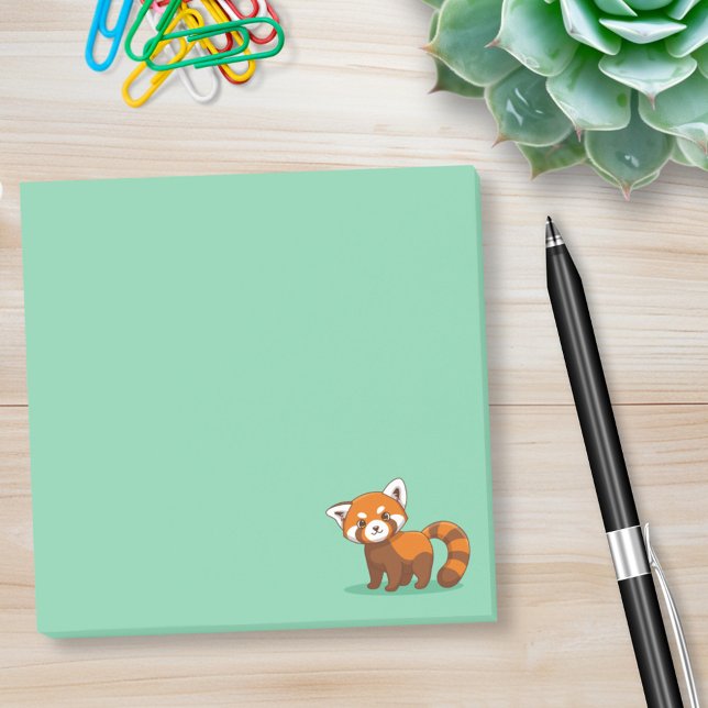 Süßer Roter Panda auf Grün Post-it Klebezettel (Von Creator hochgeladen)