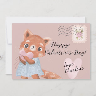 Süßer Roter Panda Postbrief Valentinstag Feiertagskarte