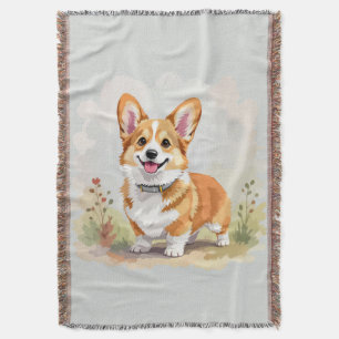 Süßer roter Pembroke Welsh Corgi Hund Decke