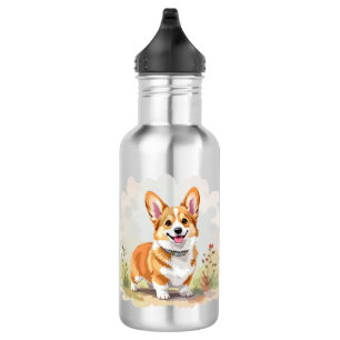 Süßer roter Pembroke Welsh Corgi Hund Edelstahlflasche