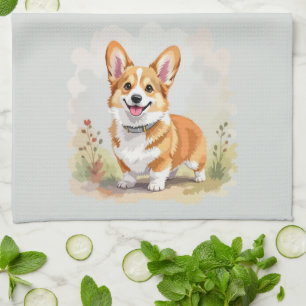 Süßer roter Pembroke Welsh Corgi Hund Geschirrtuch