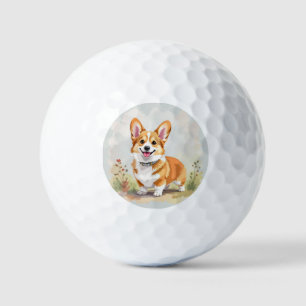Süßer roter Pembroke-Welsh-Corgi-Hund Golfball
