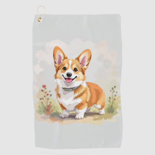 Süßer roter Pembroke Welsh Corgi Hund Golfhandtuch