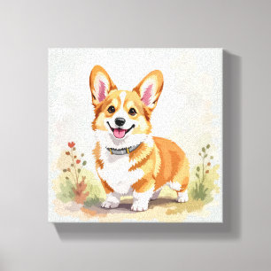 Süßer roter Pembroke Welsh Corgi Hund Leinwanddruck
