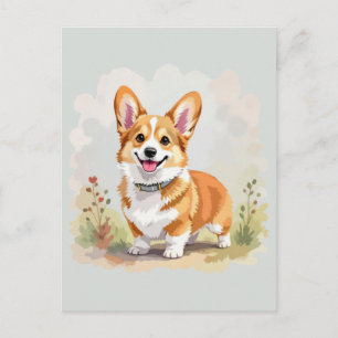 Süßer roter Pembroke-Welsh-Corgi-Hund Postkarte