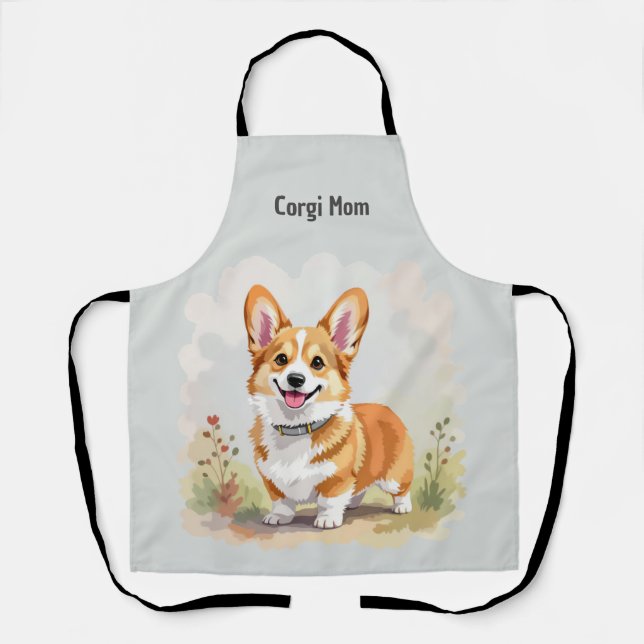Süßer roter Pembroke Welsh Corgi Hund Schürze (Vorderseite)