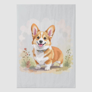 Süßer roter Pembroke Welsh Corgi Hund Seidenpapier