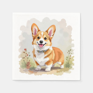Süßer roter Pembroke Welsh Corgi Hund Serviette