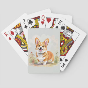Süßer roter Pembroke Welsh Corgi Hund Spielkarten