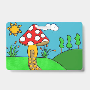 süßer roter Pilz Ausweis