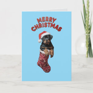 Süßer Rottweiler-Hund Weihnachten Karte