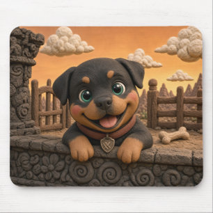 Süßer Rottweiler-Welpe, Babyhund Mousepad