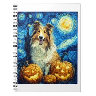 Süßer Rough Collie Hund Halloween Jack O Lantern K Notizblock