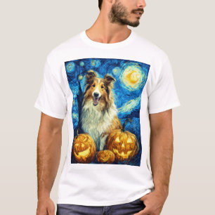 Süßer Rough Collie Hund Halloween Jack O Lantern K T-Shirt