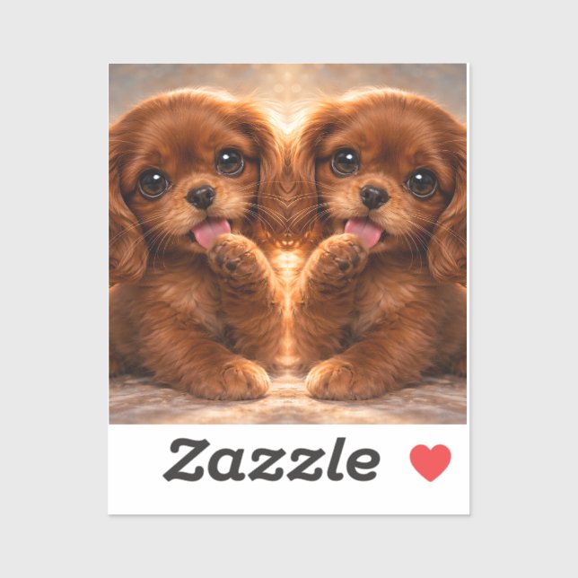 Süßer Ruby Cavalier Spaniel Aufkleber (Blatt)