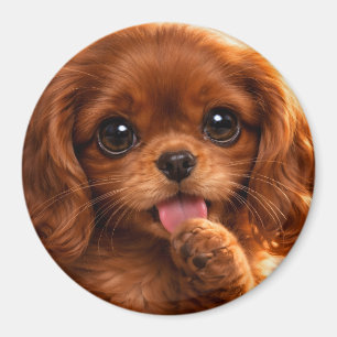 Süßer Ruby Cavalier Spaniel Magnet