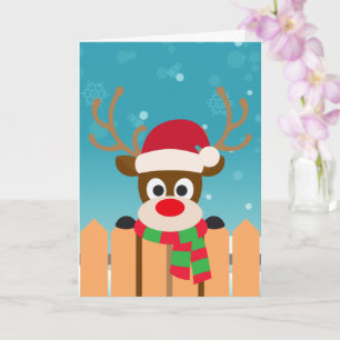 Süßer Rudolph das Rotnasenrentier   Grußkarte Karte