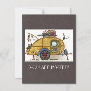Süßer RV Vintage Tränenanhänger Wohnwagen Reisewag Einladung