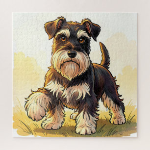 Süßer Salz-und-Pfeffer-Schnauzer-Welpe