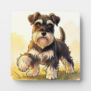 Süßer Salz-und-Pfeffer-Schnauzer-Welpe Fotoplatte