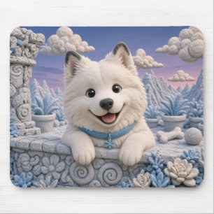 Süßer Samojede-Welpe, Babyhund Mousepad