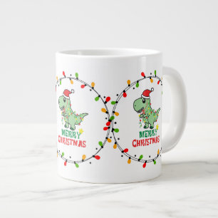 Süßer Santa Dino Frohe Weihnachten Jumbo-Tasse