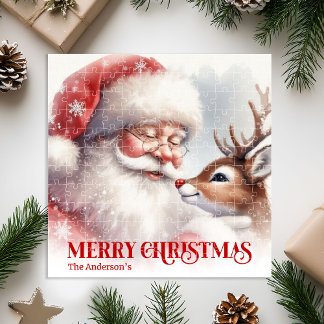 Süßer Santa Rudolph personalisiertes Weihnachtsrät