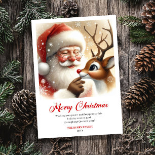 Süßer Santa und Rudolph Illustration Weihnachten 