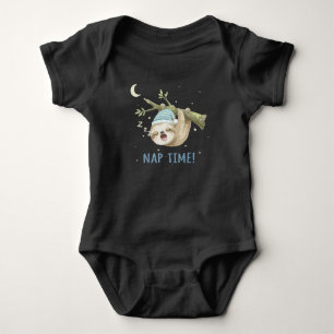 Süßer Schlafender Faultier "Schlafenszeit!" Cartoo Baby Strampler