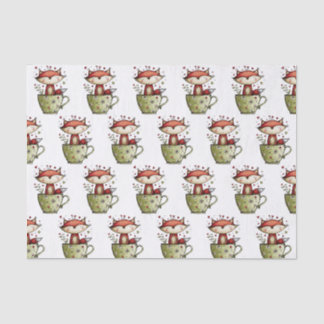 Süßer Schlafender Fuchs Teetasse Floral Daisy Whim Seidenpapier