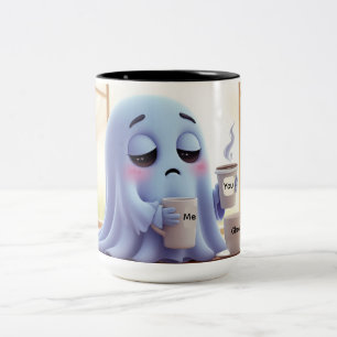 Süßer schlafender Geist, der an einem ruhigen Morg Zweifarbige Tasse