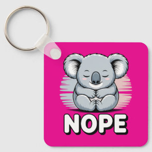 Süßer schlafender Koala “Nein” Lustige Cartoon Schlüsselanhänger
