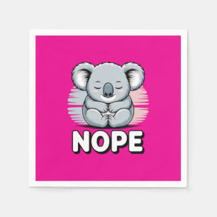 Süßer schlafender Koala “Nein” Lustige Cartoon Serviette