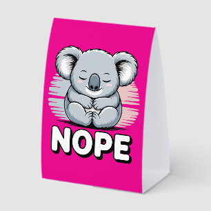 Süßer schlafender Koala “Nein” Lustige Cartoon Tischaufsteller
