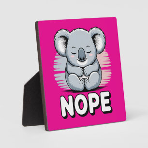 Süßer schlafender Koala “Nö” Lustiger Cartoon Fotoplatte