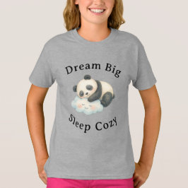 Süßer schlafender Panda auf Wolken-Wasserfarbe T-Shirt
