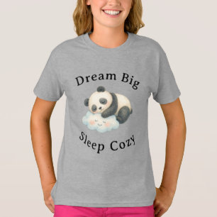 Süßer schlafender Panda auf Wolken-Wasserfarbe T-Shirt